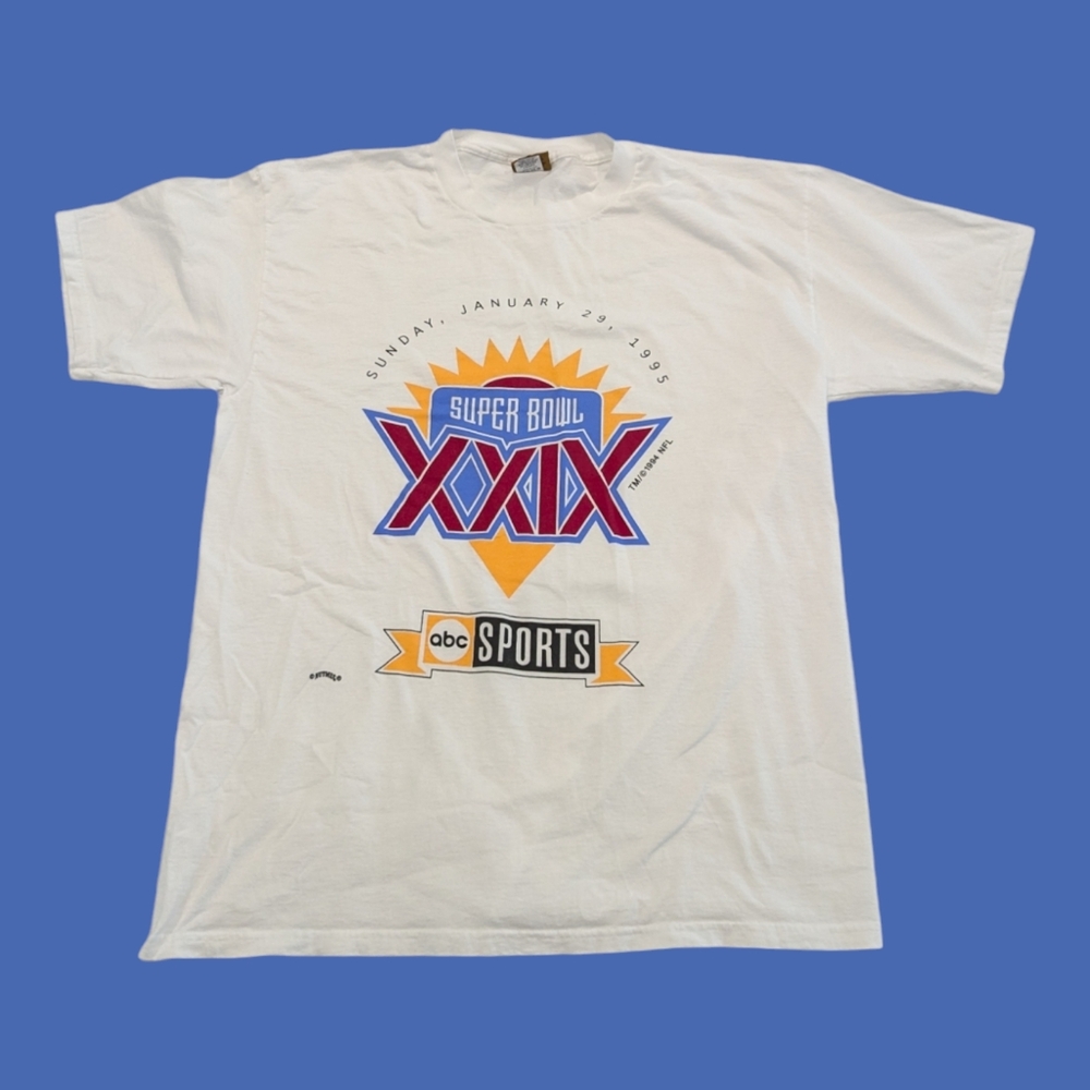 Vintage 90s Nutmeg Mills NFL Super Bowl XXIX Football Shirt XL